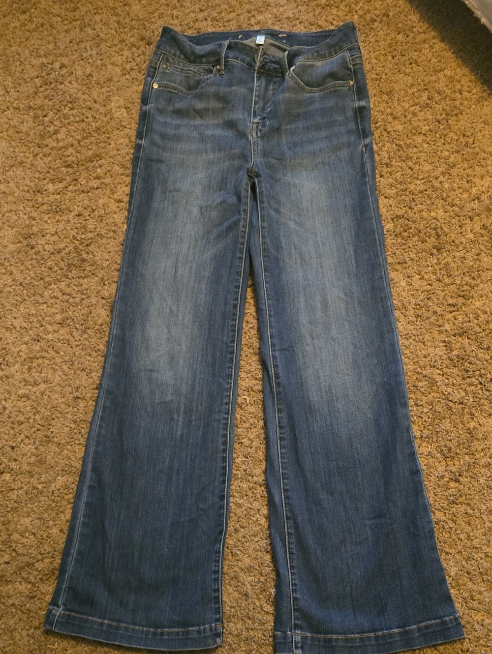 Seven7 Women's Wide Leg Jeans in Medium Blue Wash, Size 4